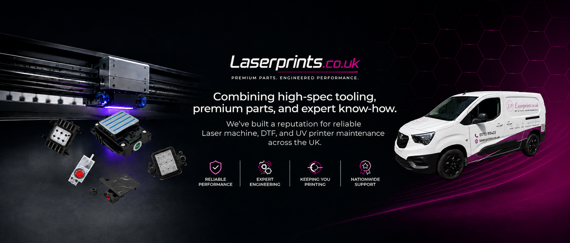 Promotional graphic for Laserprints.co.
