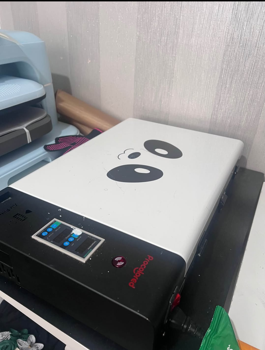 Procolored DTF Printer with oven and spare capping station. Can be seen working